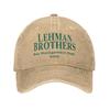 Unisex Lehman Brothers Risicobeheer Afdeling 2008 Print Hoed Vintage Verweerd Denim Baseballpet Verstelbaar