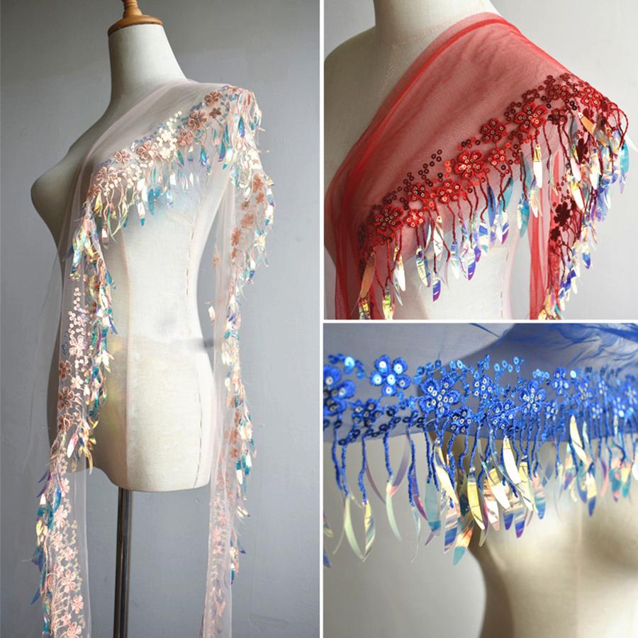 Rochie de mireasă din țesătură din dantelă brodata cu mărgele din frunze de 12 cm, cu lățime de 12 cm