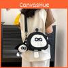 Cartoon Party Eggy Canvas Backpack With Pendant Fashion Bag Kid Birthday Gifts