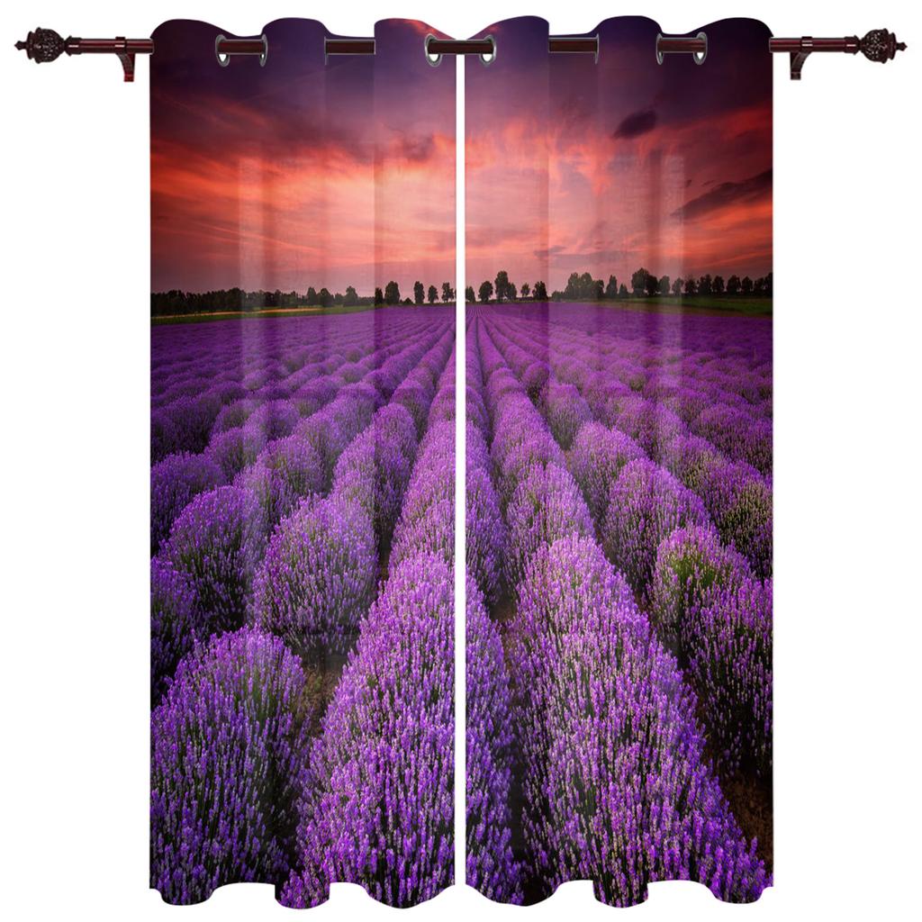 Μωβ Λεβάντα Λουλούδια Πεδίο Καρέκλα Κουρτίνες Παραθύρου Κουρτίνες Κουζίνας Πάνελ Διακόσμησης Σπιτιού Κουρτίνες για Σαλόνι Κουρτίνες για Υπνοδωμάτιο