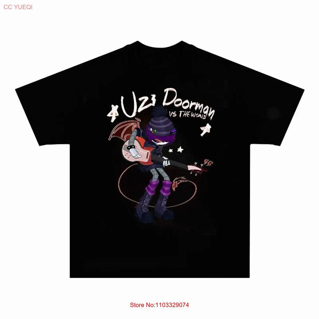 Uzi DoorUnisex Murder Drones vs the world theme T Shirt S 5XL vintage Washed streetwear Breathable Soft Stretched Casual homme