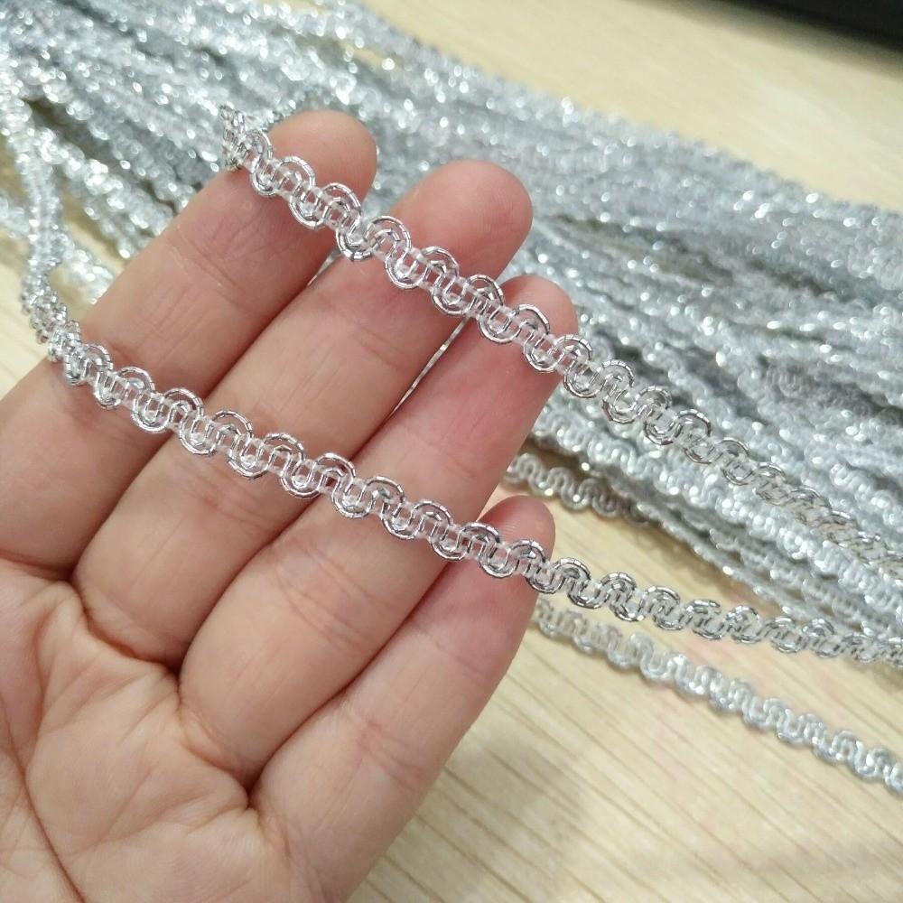 Dual Line Wave Lace Ribbon Gold Silver Color Dress Costume Accessory Wedding Party
