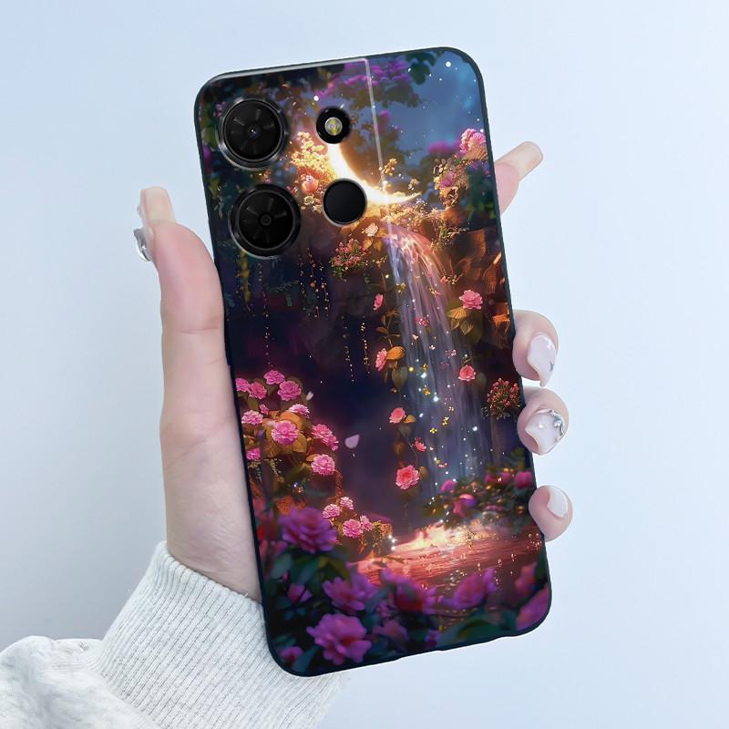 For TCL 503 K33 T513Z K32 T513W Case Luxury Cute Love Rabbit Funny Black Matte Soft Silicone Back Cover Shockproof Phone Case