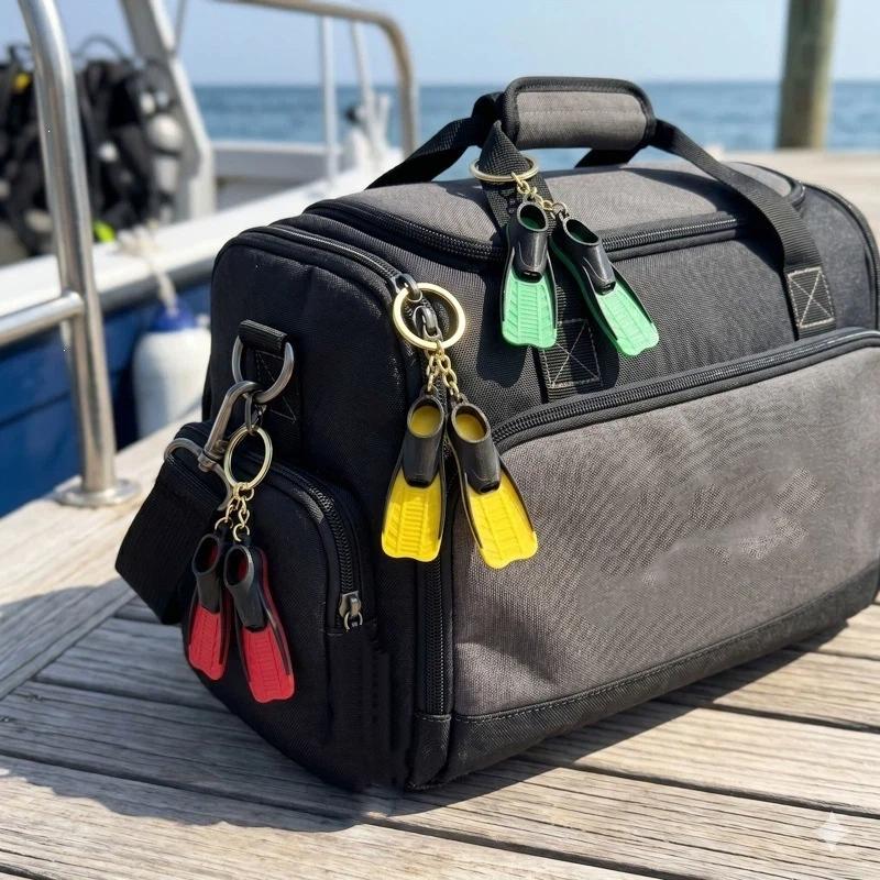 1Pcs 3D Printed Mini Diving Fin Key Chain Flipper Keyring Diver Diving Gift Novelty Summer Beach Swimming Pendant For Bags