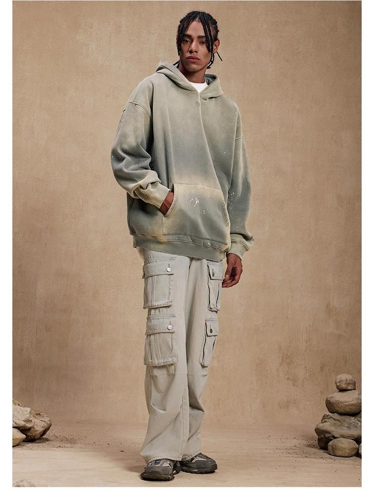 Unisex Trendy High Street Monkey Spray Paint Loose Hoodie – Autumn/Winter Plus Velvet Pullover