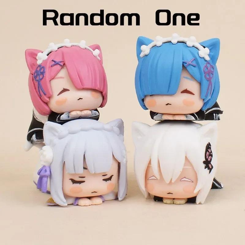 Cute Rem Figure Anime Re Zero Kawaii Ram Statues Emilia Echidna Figurines Sculpure Decor Living Room Decoration Desk Accessories