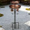 Metal Garden Bird Bath Feeder Wear Resistant Construction Five Foot Stand for Enhances Stability Easy to Cleaning