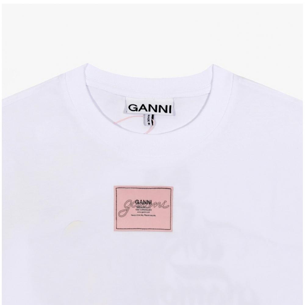 Ganni Women S T ShirT Logo paTch T4157 151