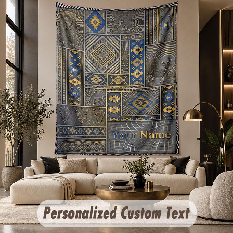 Decorative Artwork (41) Theme Custom Tapestry Personalized Custom Name Text Wall Hanging Tapestry Home Decor Background Cloth