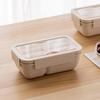 Leak-Resistant Bento Box for Men and Women, 850ml, Made with Straw Fiber, Easy To Wash, Includes Cutlery, Perfect for Commuting To Work or School (Whe