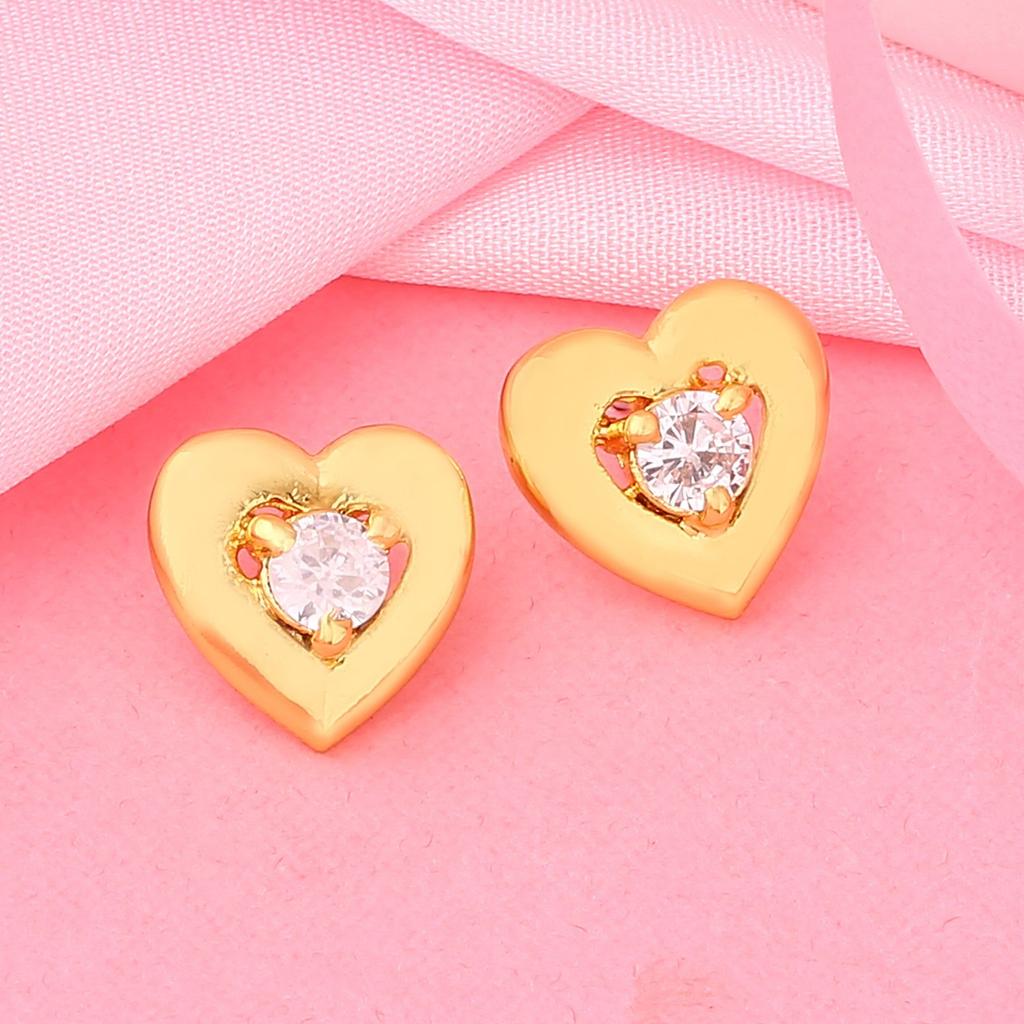 Herzförmige Ohrstecker mit Werbestein