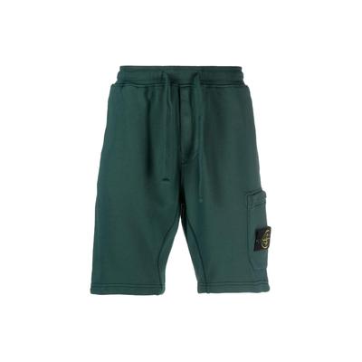 STONE ISLAND Jednolity Kolor Logo Dopasowane Pięciokieszeniowe Codzienne Szorty Męskie Szorty Zielone 791562520-V0057