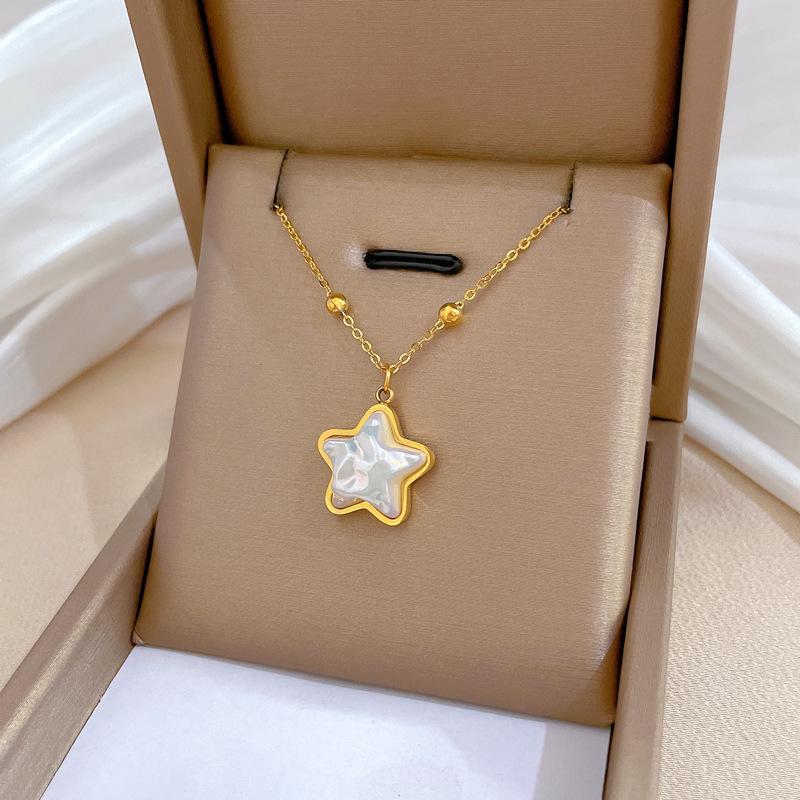Geometric Planet Personality Minimalist Wind Furnace Real Gold Necklace Female Collarbone Chain