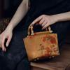 IELGY original design fragrant cloud yarn bamboo cheongsam handbag, new Chinese style retro Hanfu bamboo handle handbag