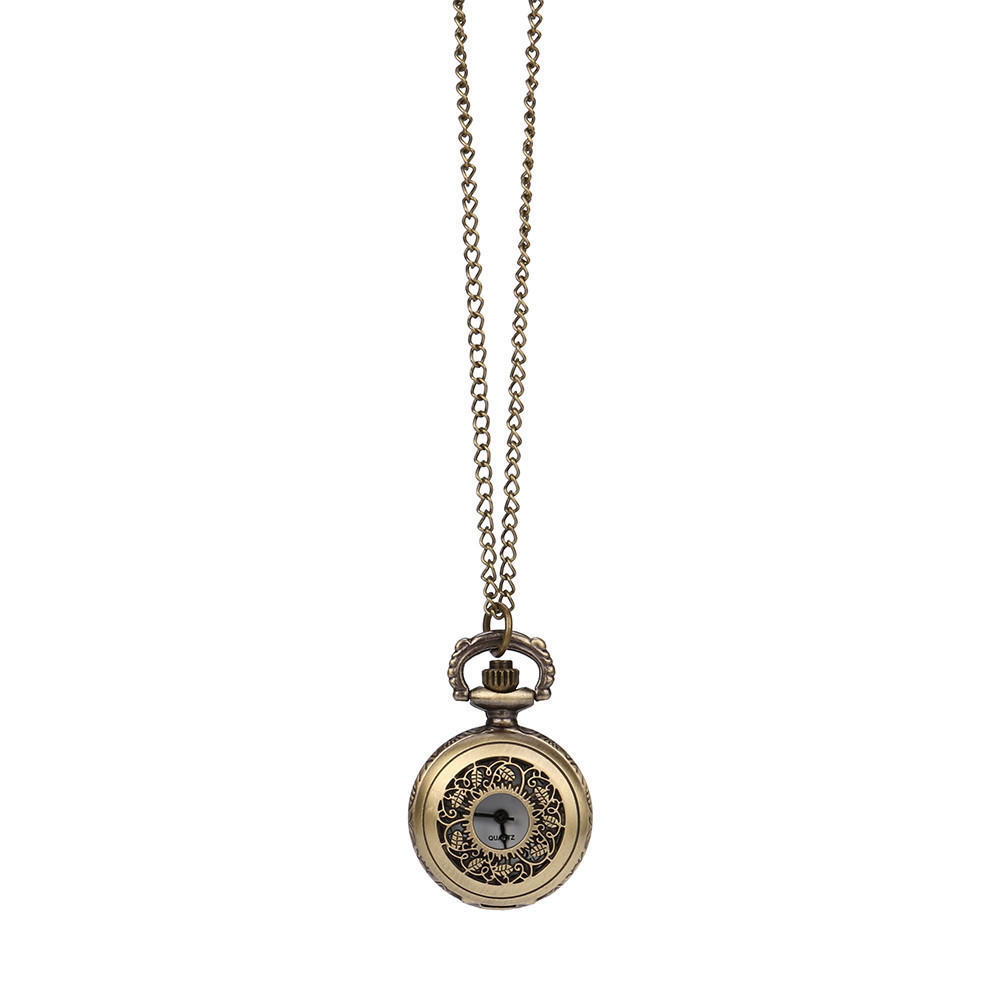Vintage Steampunk Retro  Design Pocket Watch Quartz Pendant Necklace Gift