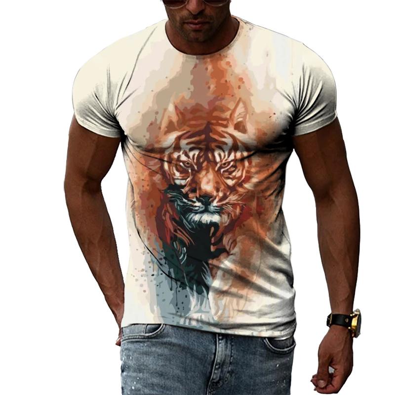 Hip Hop Original Tier Tiger 3D Druck Männer T-shirt Sommer Mode Persönlichkeit Harajuku Street Style Kurzarm Oansatz Tees Top
