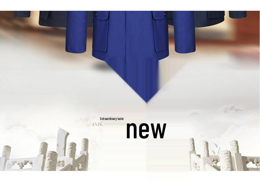 Traje de Verano Zhongshan: Chaqueta Estilo Militar de Abuelo para Hombres de Mediana Edad