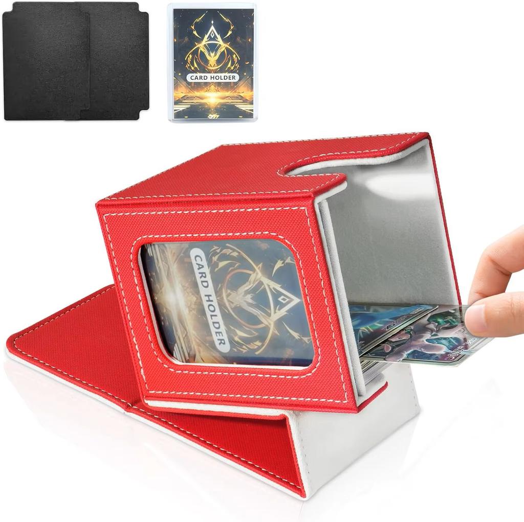 Card Deck Box with MTG Commander Display Holds 100+ Double-Sleeved Cards Trading Card Storage Box Fits TCG PTCG Sports Card