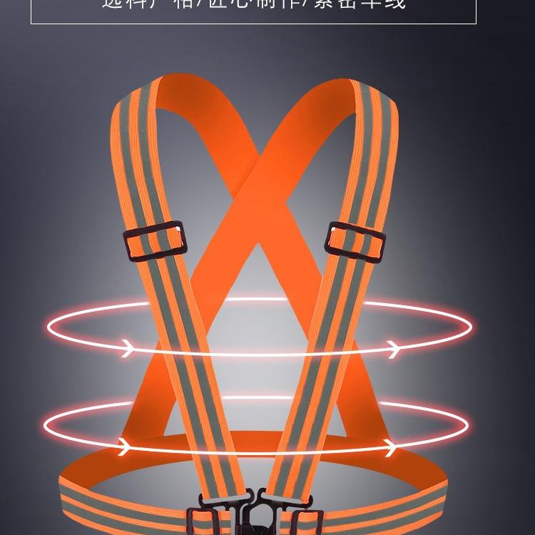 Reflective Vest for Cycling, Night Running, Sanitation, and Construction with Elastic Suspenders for Visibility and Safety
