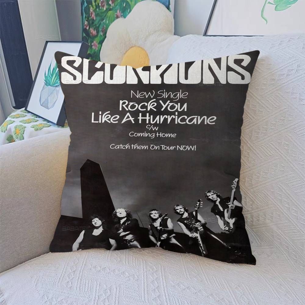 S-ScoRpiOns Band Album Cover Pillow Case Cushion Cover Car Throw Pillow Case For Sofa Car Christmas Gift 40x40cm 45x45cm