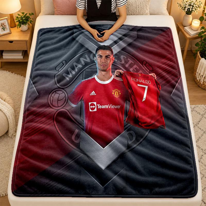 Flannel BlanketCristiano Ronaldo Warm Soft Throw Blanket for Indoor Sofa Bed Living Room Use