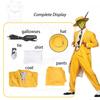 Anime JimCarry Homme Masque Jaune Long Costume Ensemble Cosplay Homme Visage Vert Costume d'Halloween Nouveau