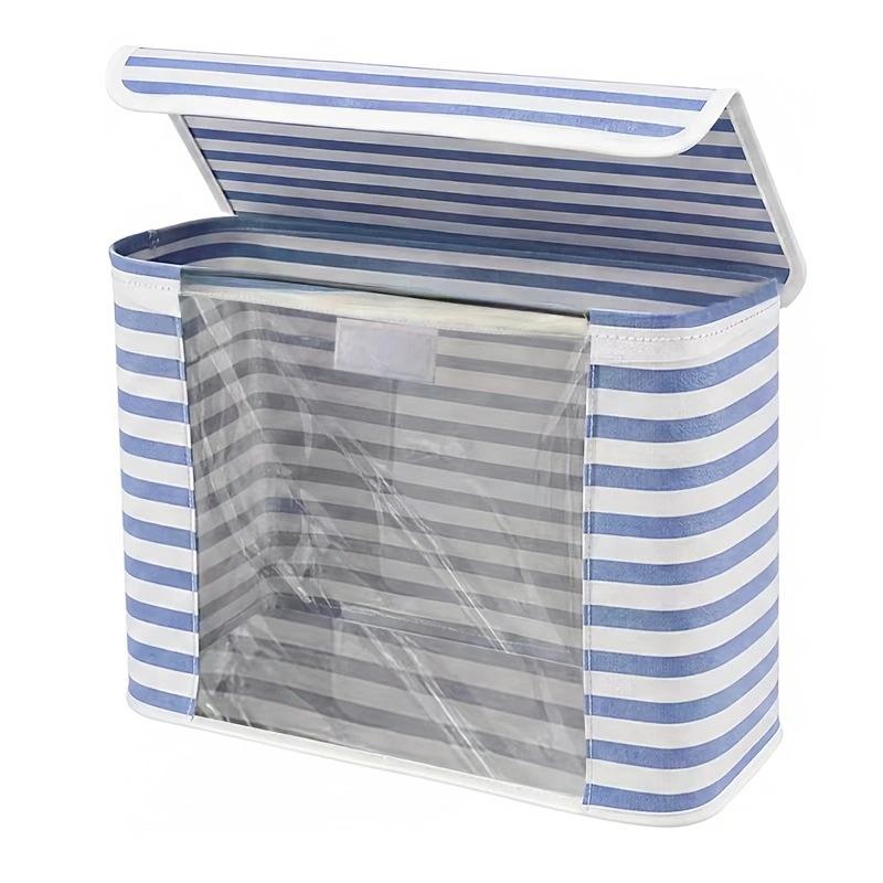 Foldable Toilet Paper Holder With Lid Large Capacity Space-Saving Bathroom Organizer Clear Window Toilet Paper Storage Box