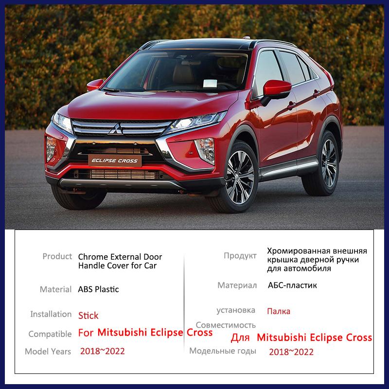 For Mitsubishi Eclipse Cross 2018     Chrome Door Handle Cover Trim Car Cap Exterior Styling Accessories Sticker
