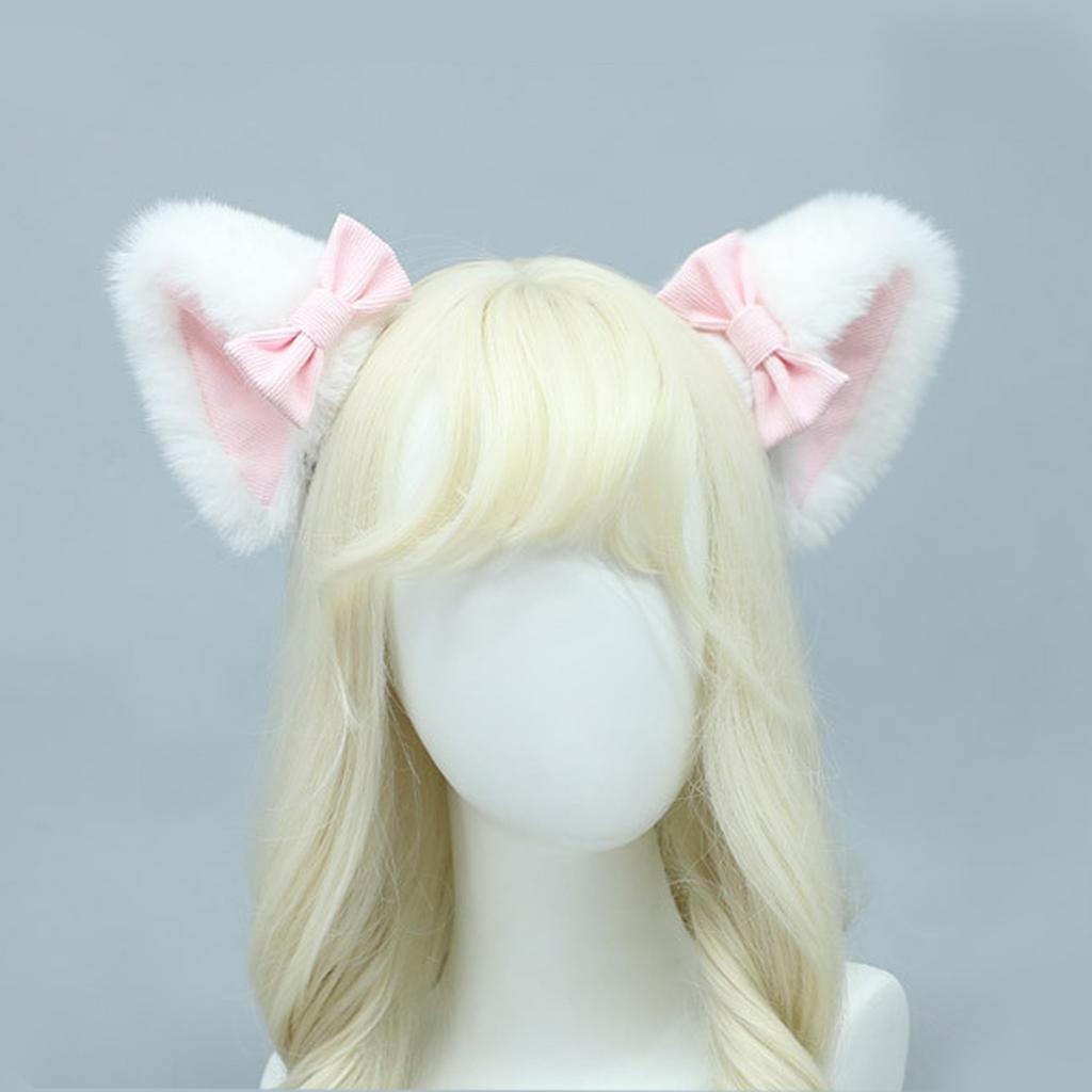 Kitten Hair Clip Cosplay Headwear Party Sexy Kitten Hair Clip with Bows Animation Hairpin for Live Show Role Play