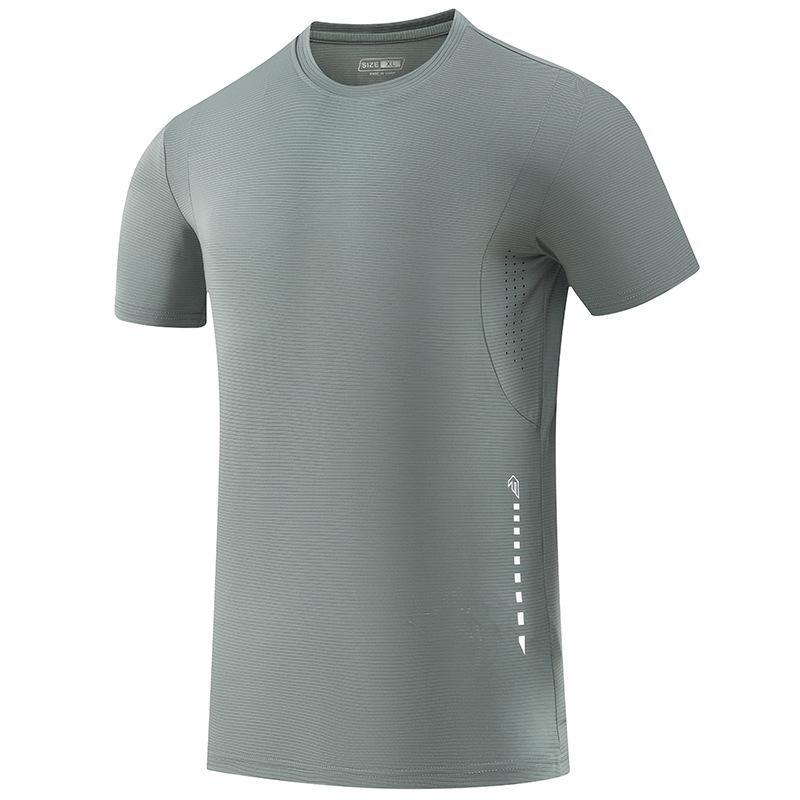 

Спортивная футболка с короткими рукавами, быстросохнущая, мужская, летняя, повседневная, для бега, дышащая, свободная футболка L