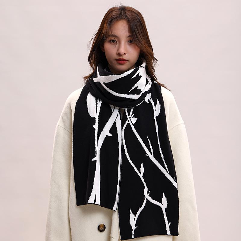 Winter knitted wool scarf lengthened thorns rose atmosphere winter scarf rabbit velvet core-spun yarn couple scarf