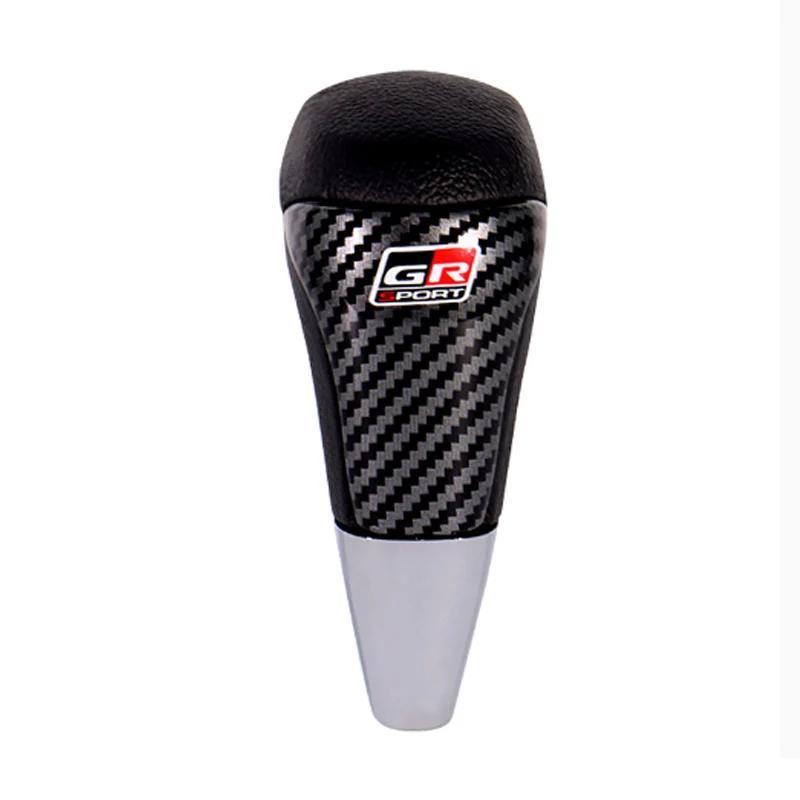 

Carbon Fiber Leather Car Gear Shift Knob Lever Change for Toyota GR Sports Corolla Supra Gazoo Yaris - Racing Accessories
