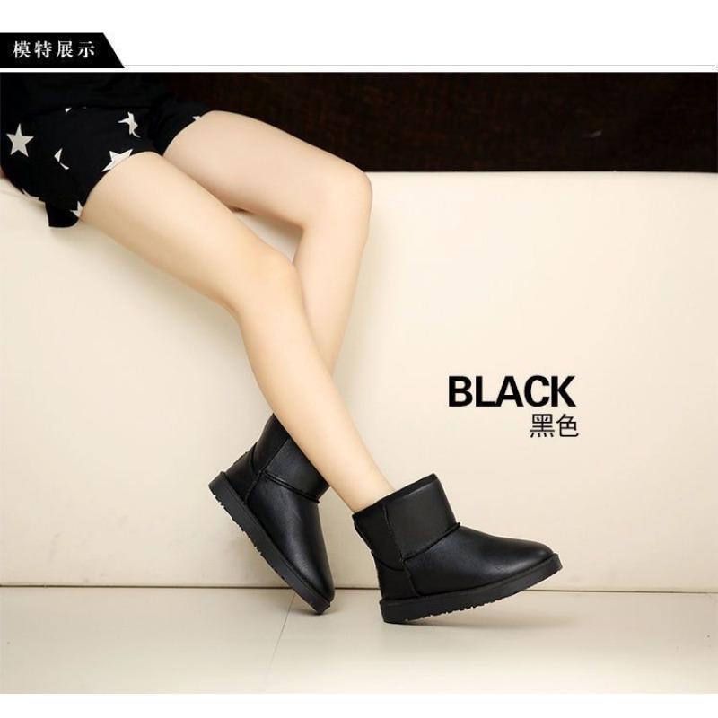 Women Winter Short Snow Boots Faux Fur Lined Flat Casual Shoes