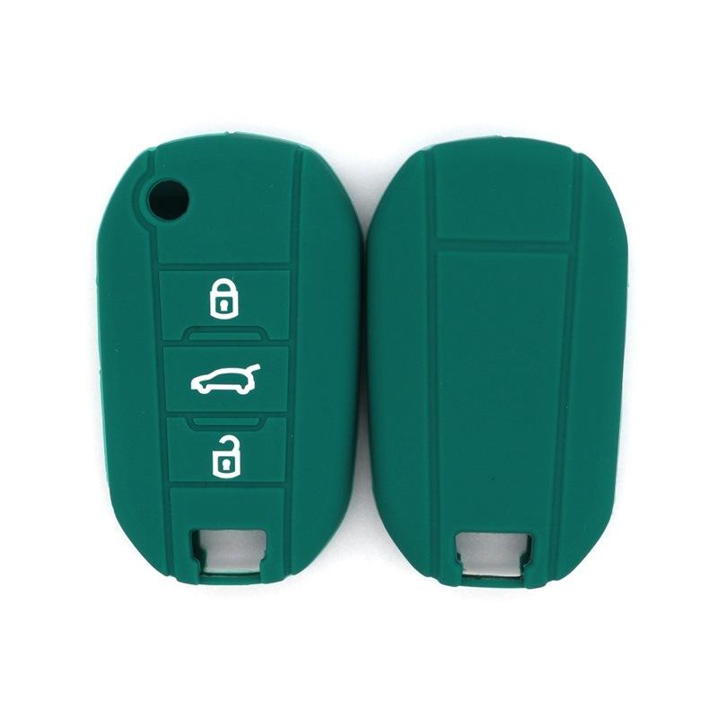 Geeignet für Peugeot neuer 301307308S4085082008300840085008 Klappschlüssel 3 Tasten Silikon Schlüssel Anti-Fall Schlüsselabdeckung