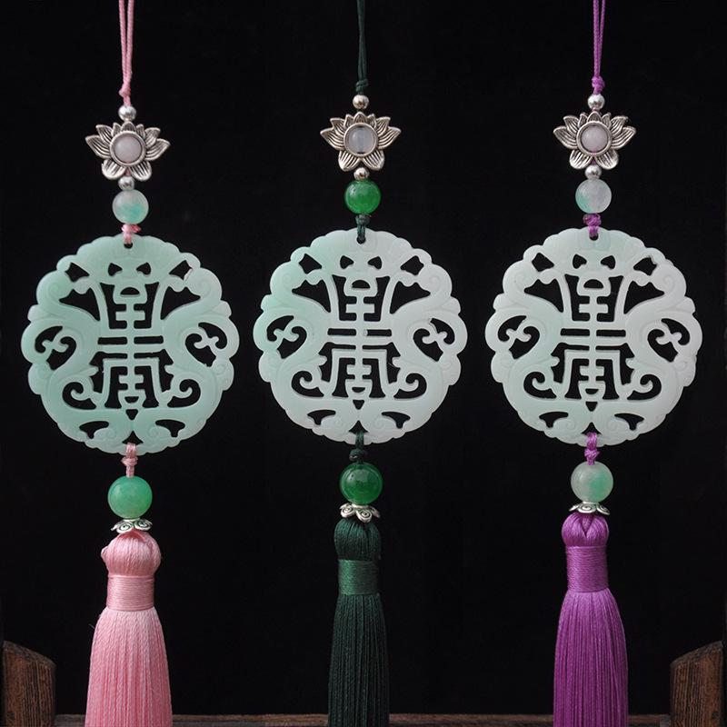 Traditional Hanfu Brooch & Waist Pendant - Longevity & Happiness Tassel Decoration