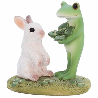 Tea Life Daikai Copeu Mascot Frog Frog Kopaw Spring Happy Clover Frog and Rabbit W5 H5 Cm 621540 D3.5