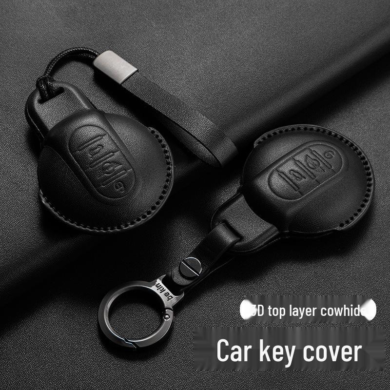 Étui pour clé BMW MINI Cooper (F54/F55/F56/F60) - Cuir Véritable Rouge Jujube