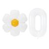 White Daisy Flower Foil Balloons with 32inch 0-9 Number Balloon Kids Birthday Party Decorations Baby Shower Air Globos INS Hot