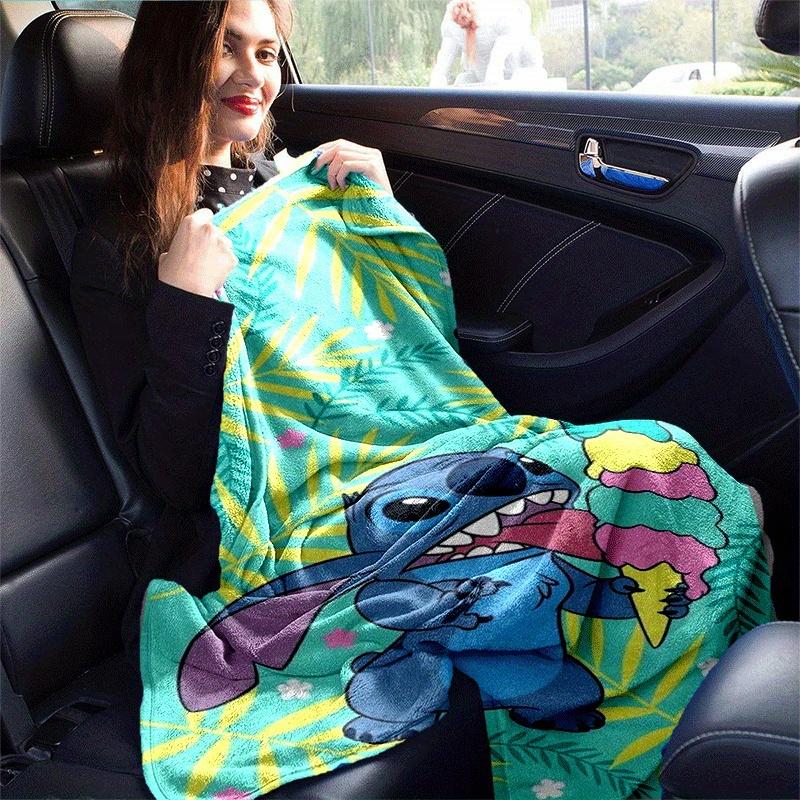 1pc Stitch Printing Blanket - Soft, All-Season Throw for Office Blanket,Personalized Gift with Adorable Cartoon Design