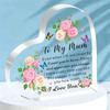 Heart-Shaped Plaque - Elegant Floral & Butterfly Design with "To My Mom" Message - Perfect Gift for Mother'S Day, Birthday, Christmas - Daughter or S