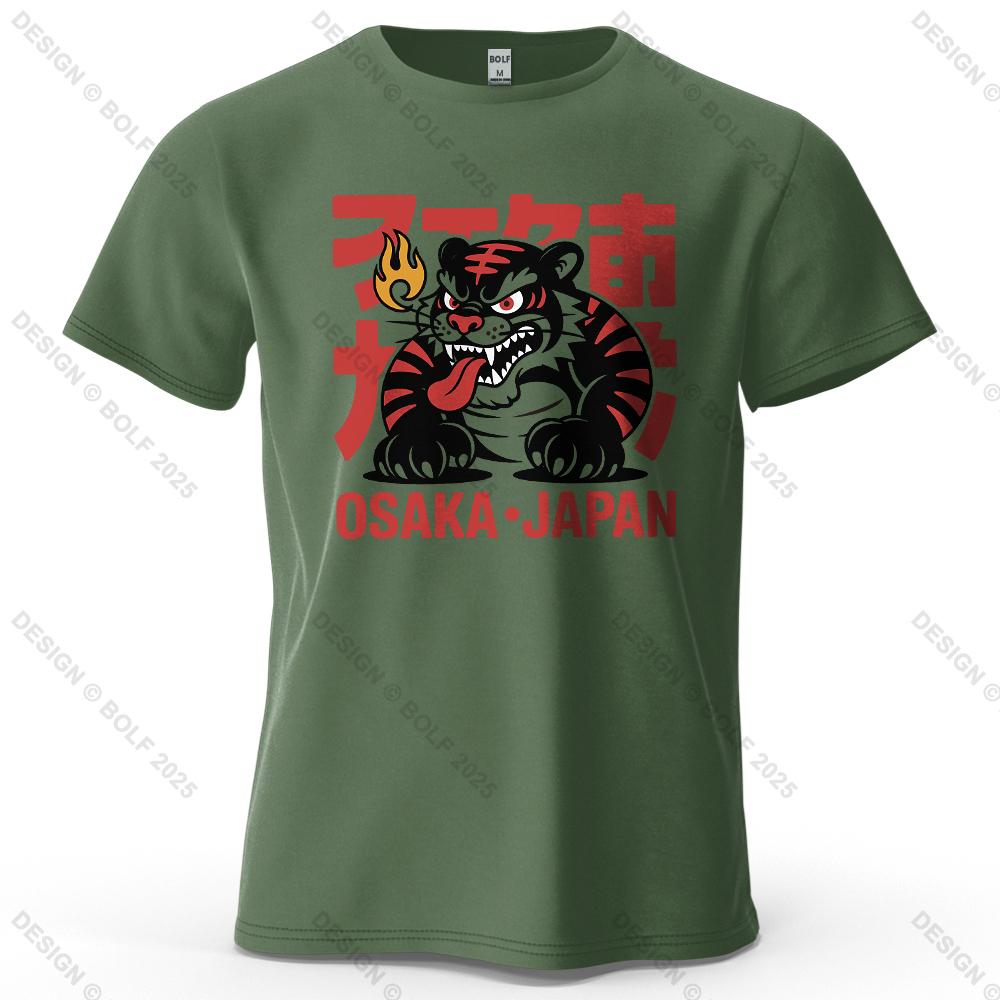 Fierce Tiger Vigorous Printed Men's T-Shirt 100% Cotton Oversized Powerful Graphic Tees for Women Tops Tees Streetwear