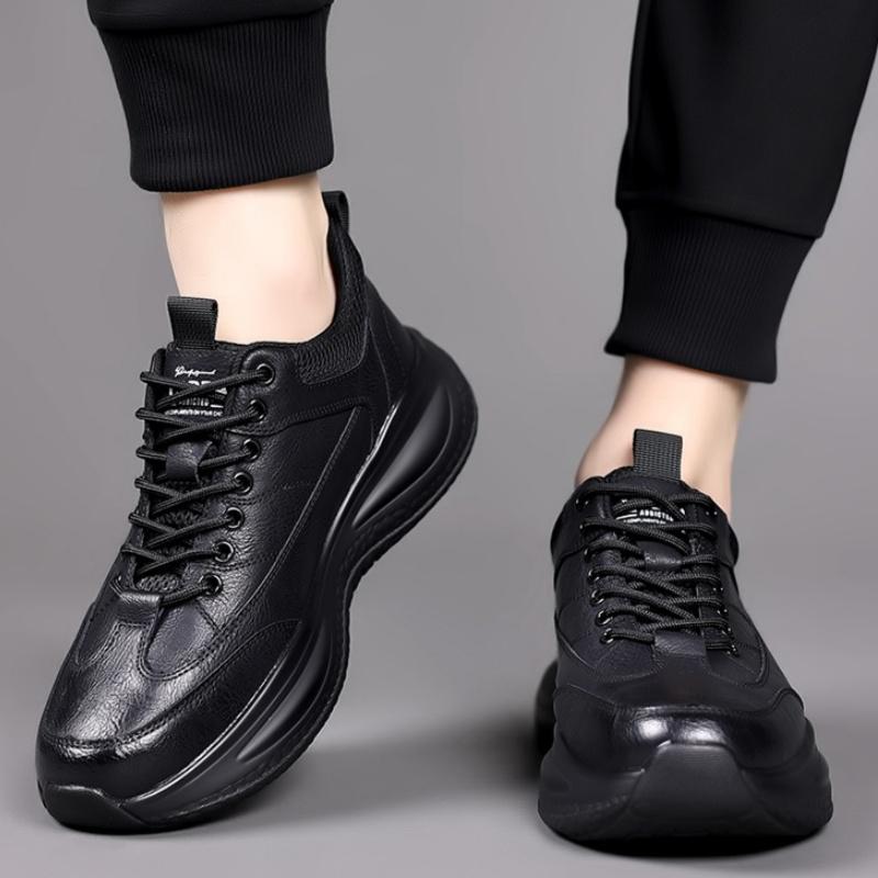 Men's Casual Leather Sneakers New Trendy Soft Sport Breathable Comfortable Lace-up Men Shoes Versatile Shoes