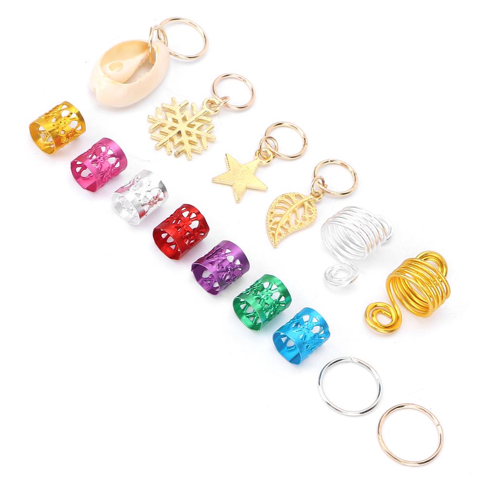 Hair Jewelry Braiding Rings Adjustable Metal Cuffs Hair Braiding Dreadlocks Decoration