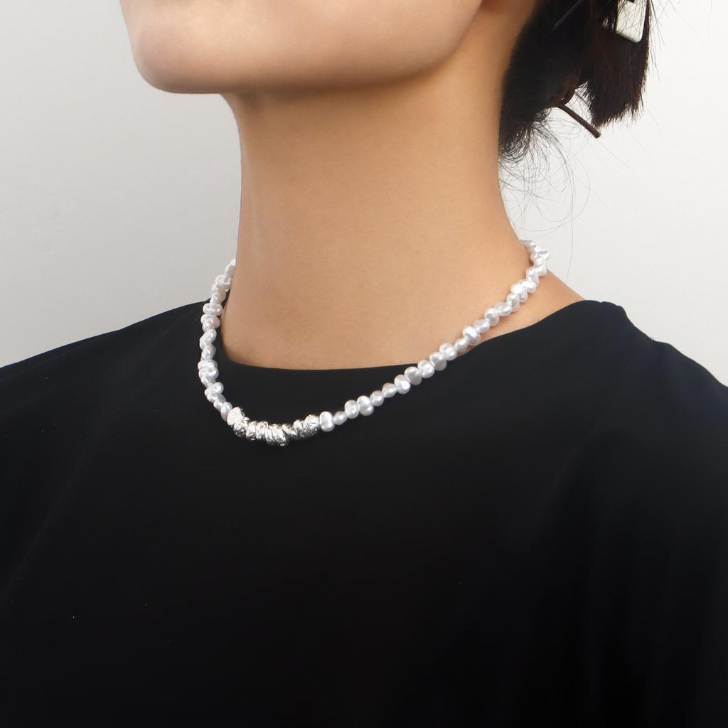 European and American Jewelry, a Few Taels of Broken Silver Imitation Pearl Necklace for Women, Versatile Mori Temperament Collarbone Chain