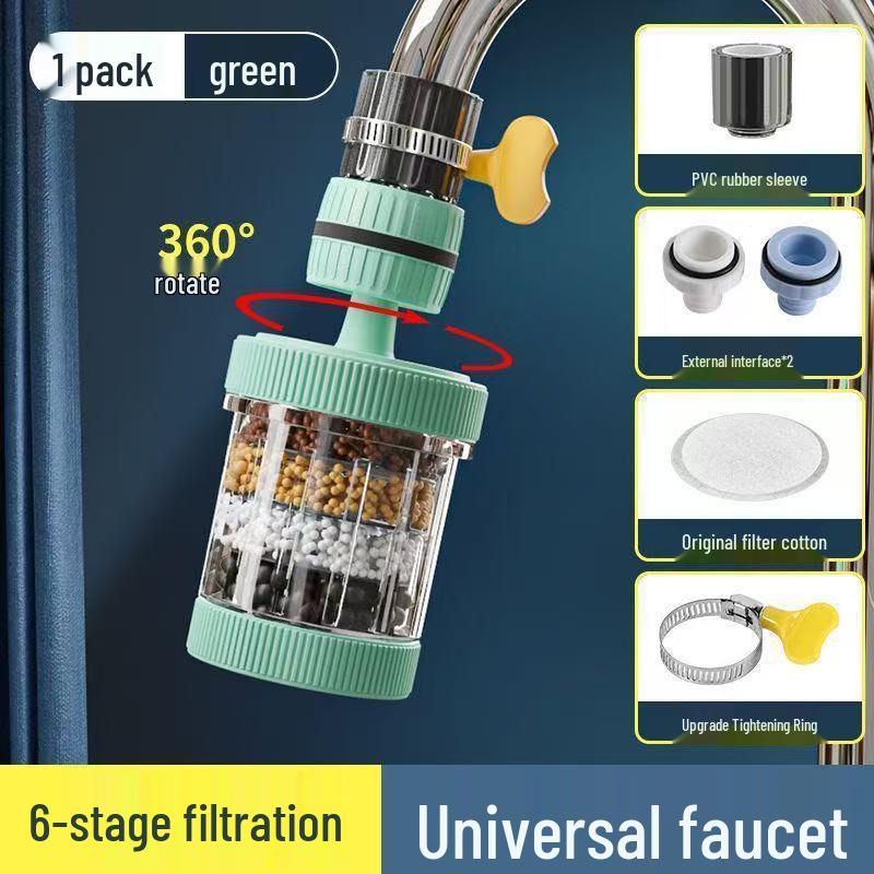 Removable Washable Six-Layer Filter Rotating Kitchen Shower Head