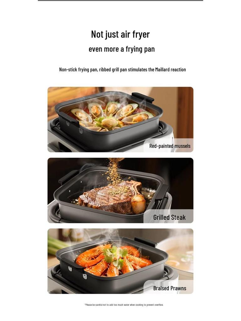 Keheal Flip-Over Air Fryer: Multi-Function Transparent Electric Oven for Frying & Stir-Frying.