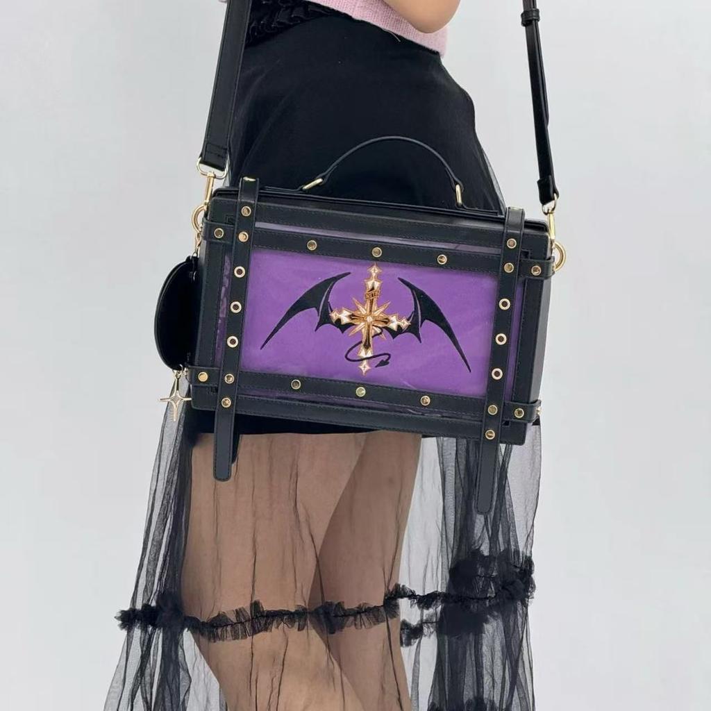 Niche Design New Style Girls' Dark Ita Bag Believer Hard Box Goth Lolita Shoulder Bag Comic Exhibition Y2K Crossbody Bag