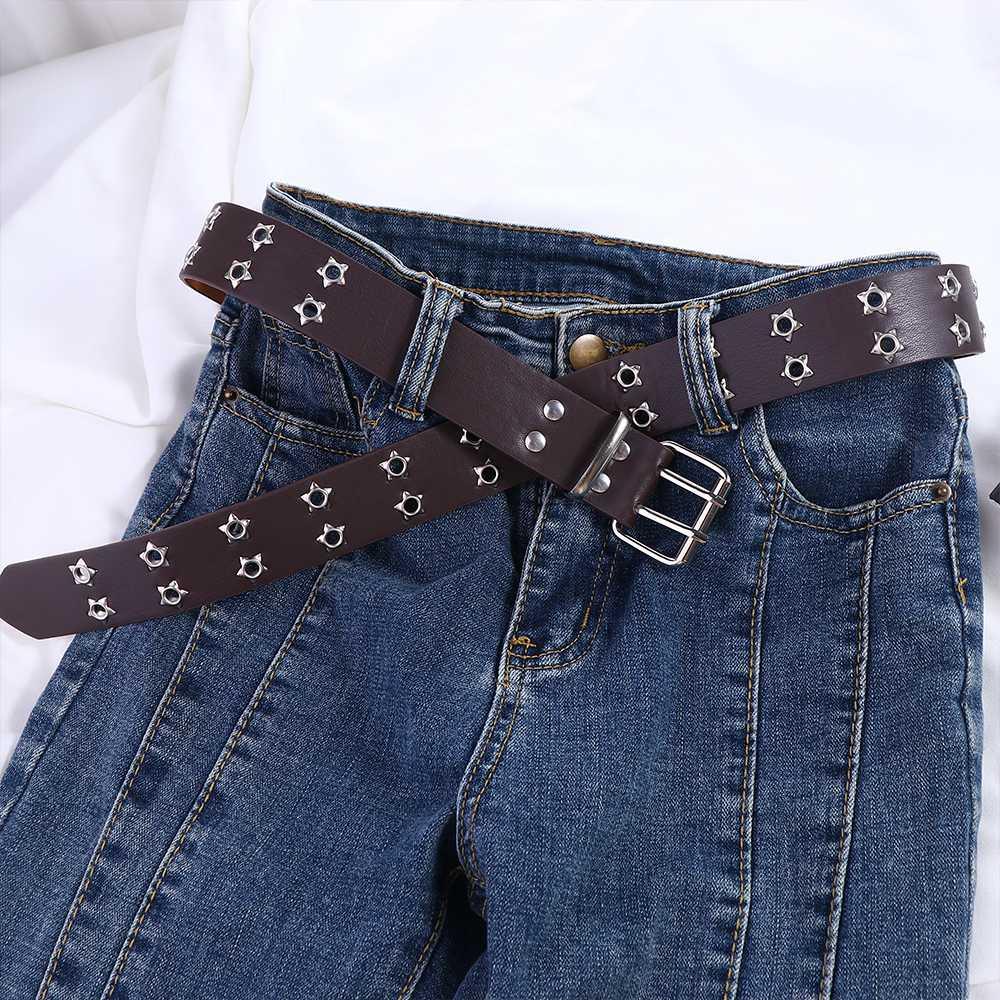 Double Breasted For Man Korean Waist Belts Double Grommet Hole Waist Strap Women Waistband