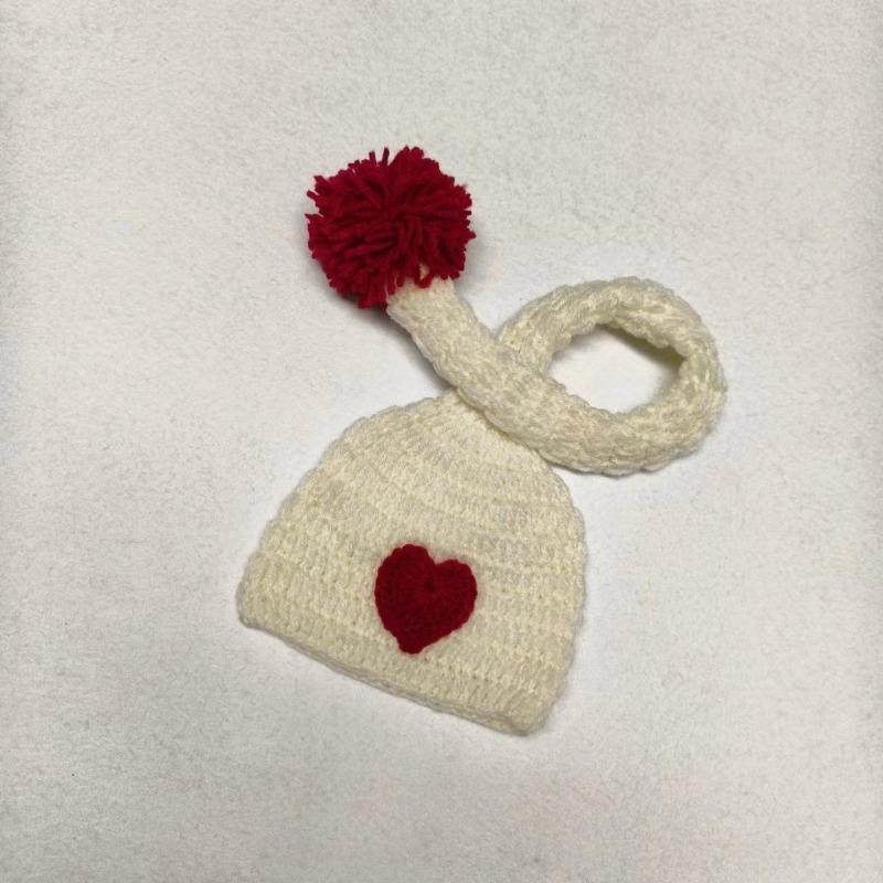 Handmade Knitted Long Tailed Hat 1pc Newborn Baby Four Seasons Milky White Baby Photo Shoot Children Photography Studio Props