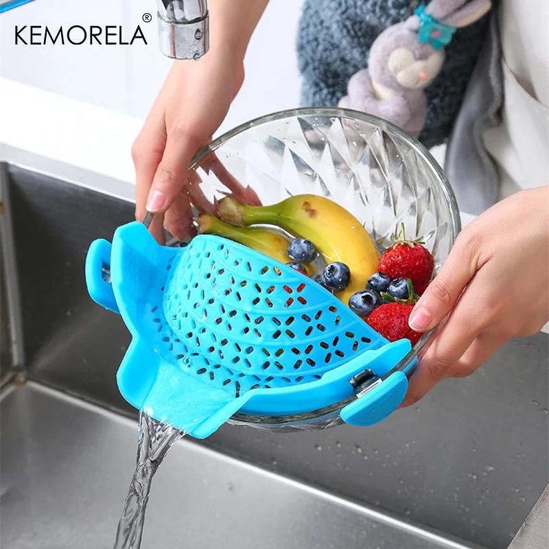 Food Grade Silicone Clip-on Pot Strainer Universal Anti-spill Pasta Pan Colander for Rice And Fruits - Kitchen Cooking Accessory